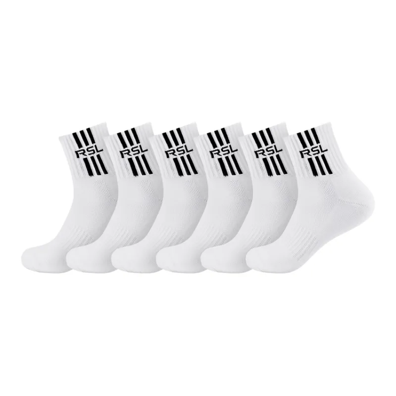 RSL Mid Calf Socks Unisex 1 Pack White-4