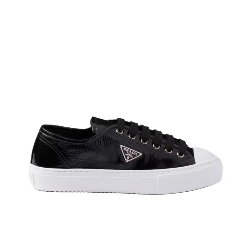 PRADA Naplak Low Top Skateboard Shoes Women's Black-1