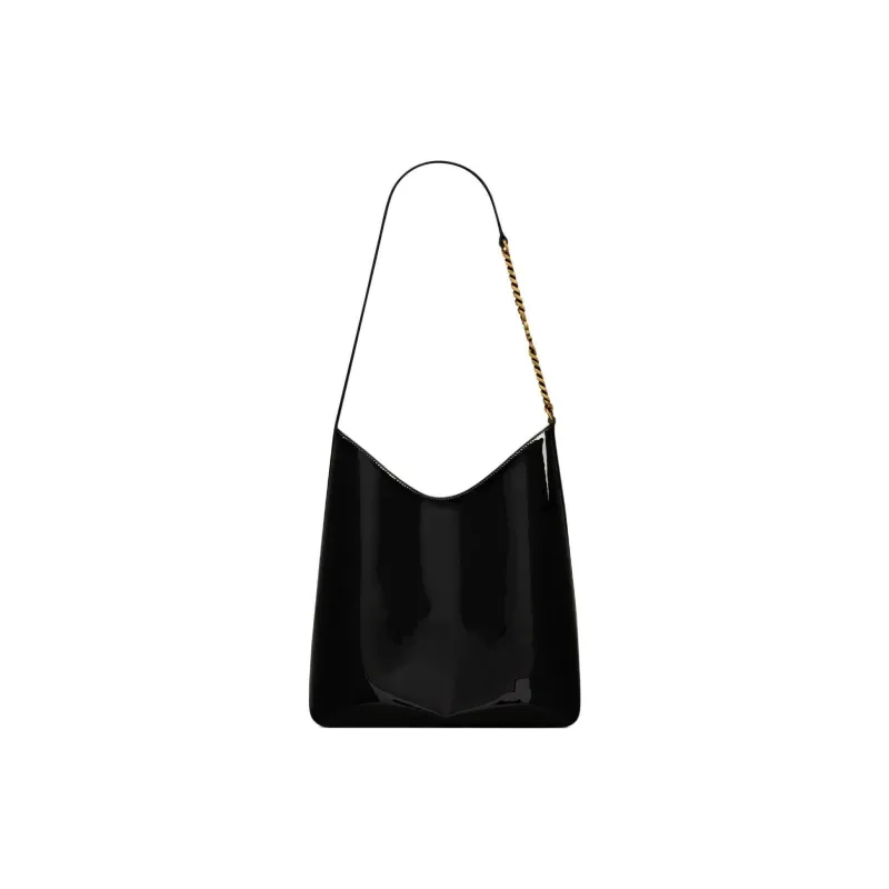 SAINT LAURENT Calfskin Hobo Man Shoulder Bag Women's Black-3