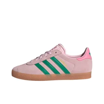 Adidas Originals GAZELLE Anti Slip Wear Resistant Low Top Kids' Skateboarding Shoes Pink Green Teenagers