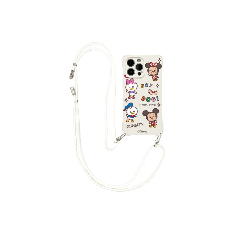 Disney Silicone Material Square Lanyard High-End Cute Phone Cases Compatible With Apple 16 Pro Max/Pro/Plus/15/14/13-4