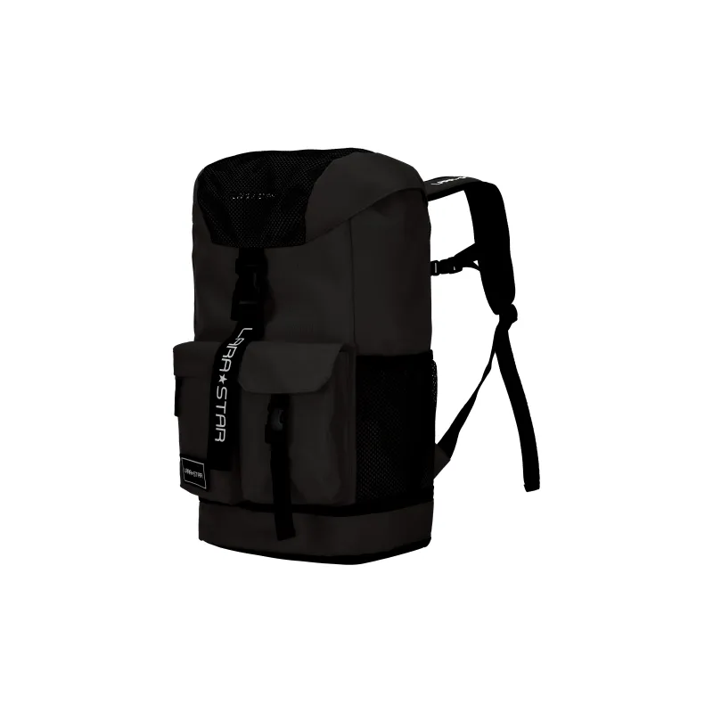 LARA STAR Fabric Backpack Gym Bag Large Size Men's Black-1