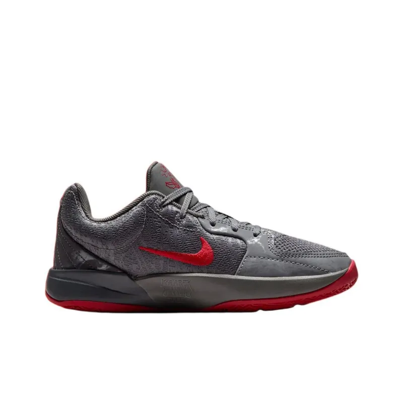 Nike Ja 2 Abrasion Resistant Low Top Children's Basketball Shoes Gray Red Unisex-1