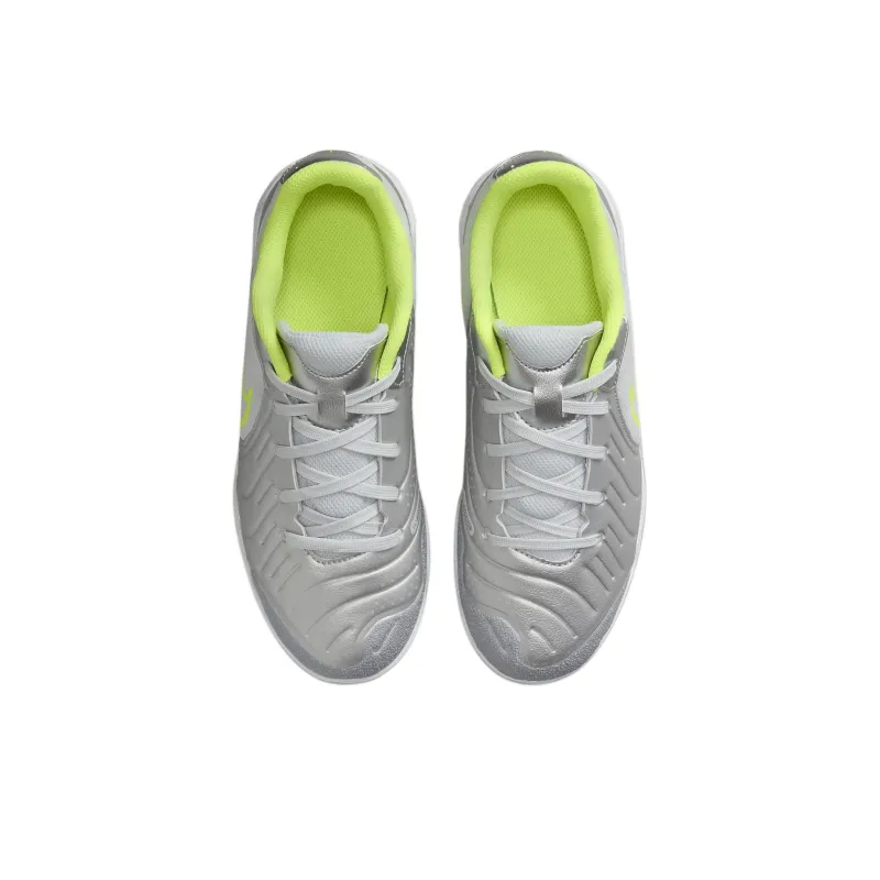 Nike Anti Slip Wear Resistant Low Top Kids' Soccer Shoes Silver Green Kids'-3