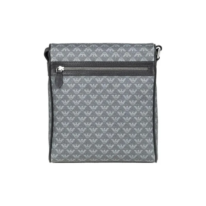 EMPORIO ARMANI PVC Messenger Bag Shoulder Bag Crossbody Bag Men's Gray & Black-3