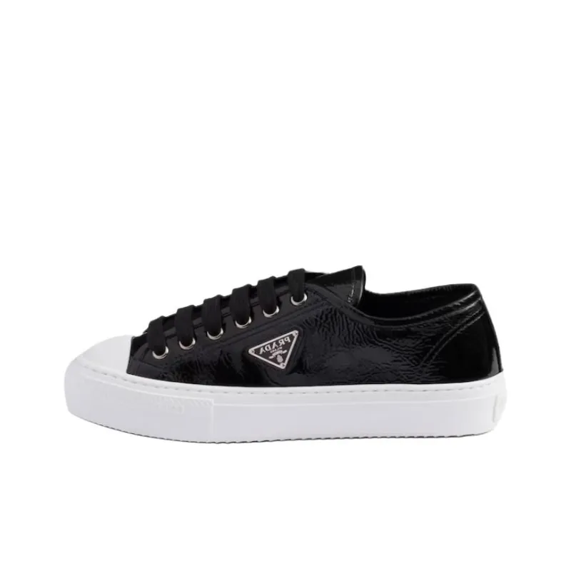 PRADA Naplak Low Top Skateboard Shoes Women's Black-0