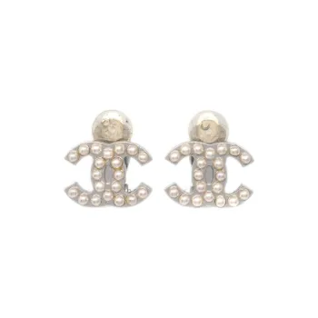CHANEL 2006 Cc Faux-pearl Stud Clip-on Earrings