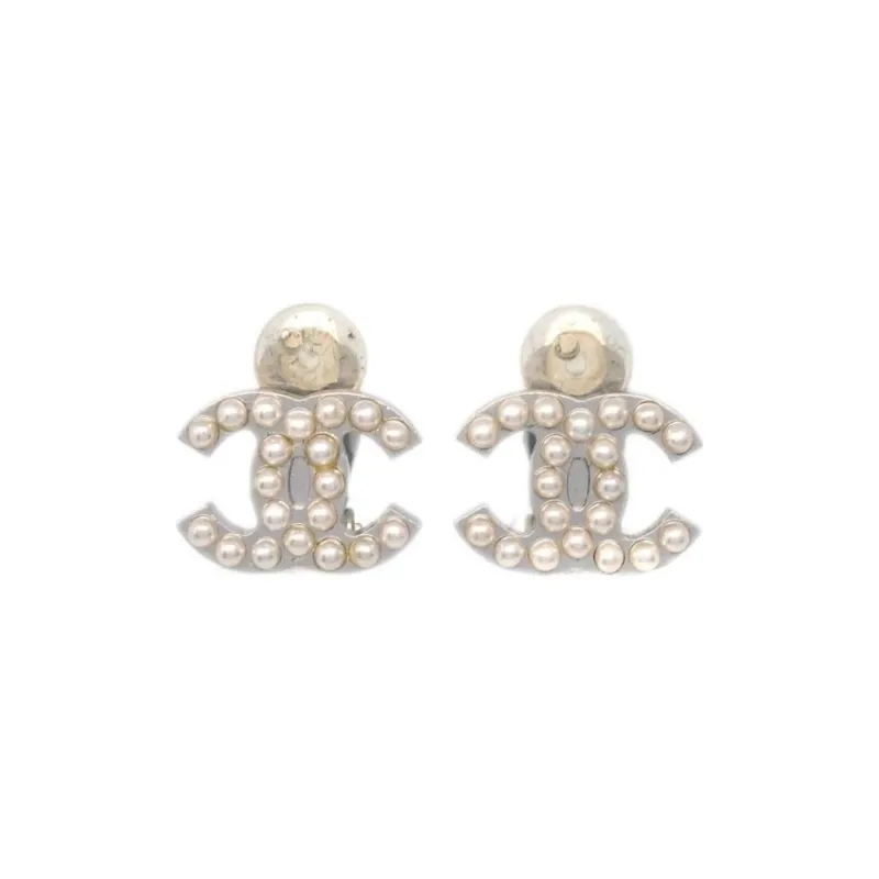 CHANEL 2006 Cc Faux-pearl Stud Clip-on Earrings-0