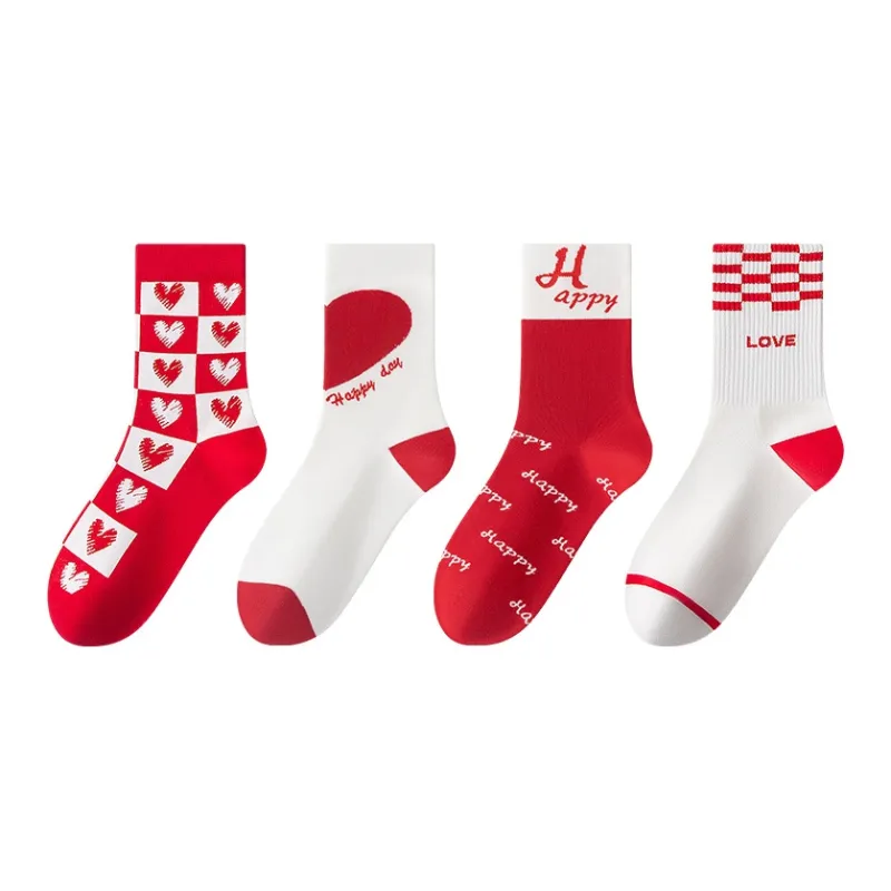 MIIOW Mid Calf Socks Unisex 4 Pack-2