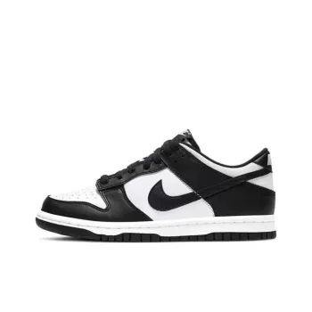 Nike Anti Slip And Wear Resistant Lightweight Cushioning Low Top Kids' Skateboarding Shoes Black White Teenagers