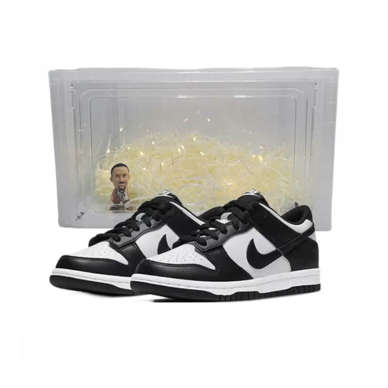 Nike Slip Resistant, Abrasion Resistant, Lightweight Cushioning Low Top Kids' Skateboarding Shoes Black White Unisex-4