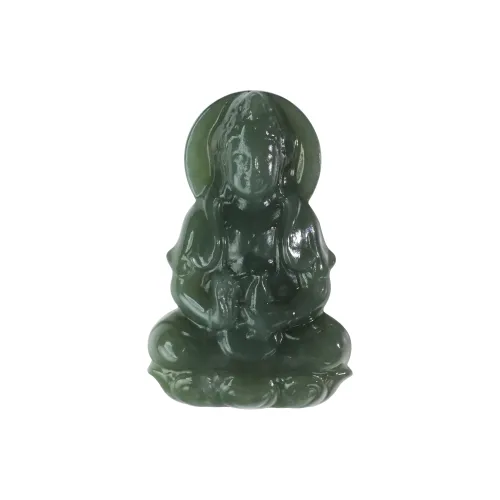 Cuizu 18K Gold Hetian Jade Pendants Womens White Jade