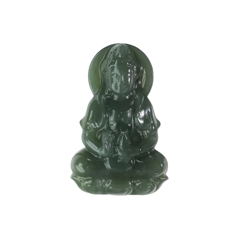Qingjing Pendants Green Jade Unisex-0