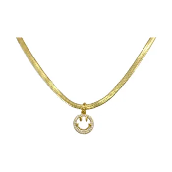 KING OF BLING Titanium Steel Zircon Necklaces Unisex Good Luck