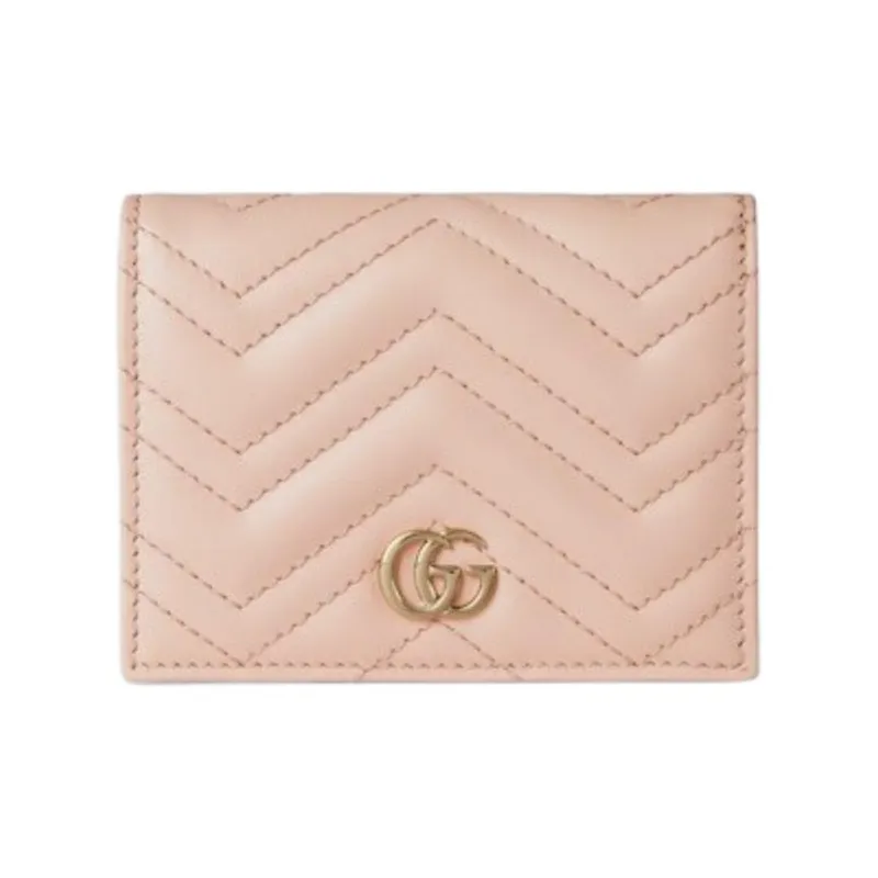 GUCCI GG Marmont Leather Wallet Women's Bright Pink-0