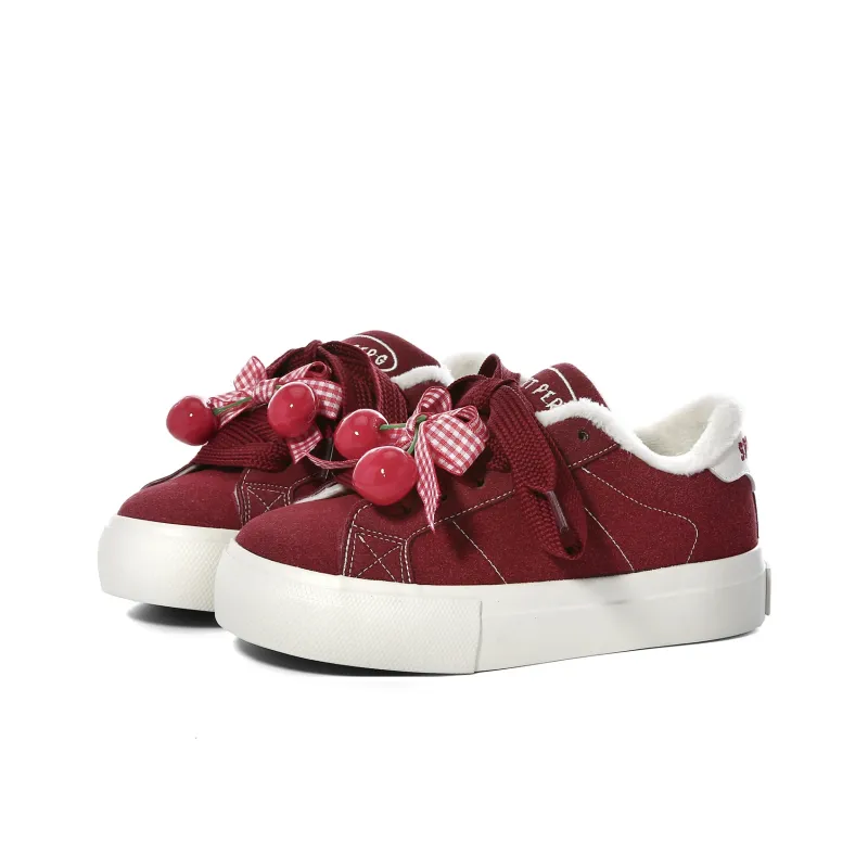 Cob Anti Slip Wear Resistant Low Top Skateboard Shoes Women's Red-2