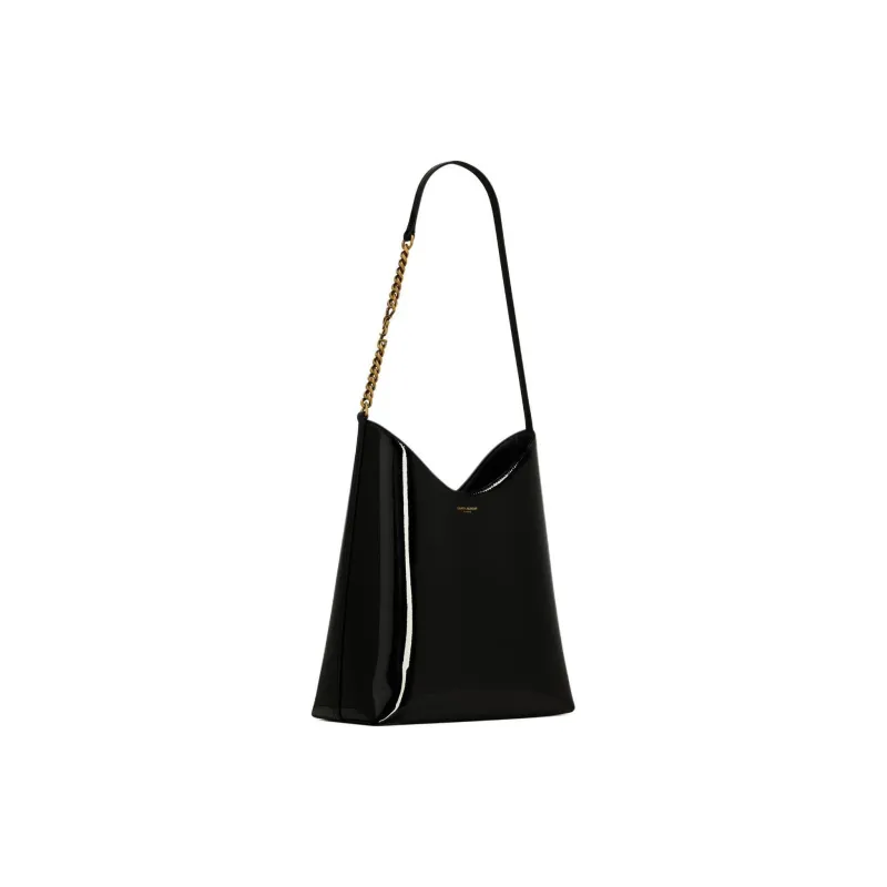 SAINT LAURENT Calfskin Hobo Man Shoulder Bag Women's Black-2