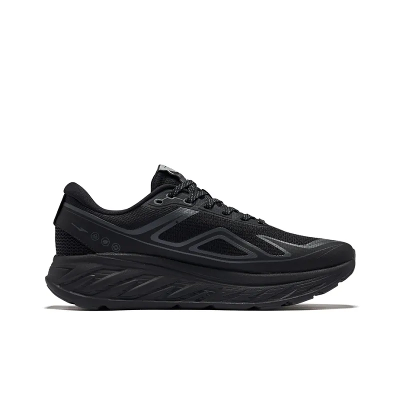 Erke Rebound Lightweight Low Top QiTian Technology Running Shoes Men's Jet Black-1