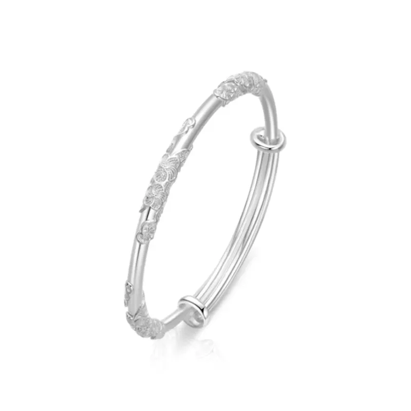 Zheng Tai Fook 999 Fine Silver Bangles Unisex-1