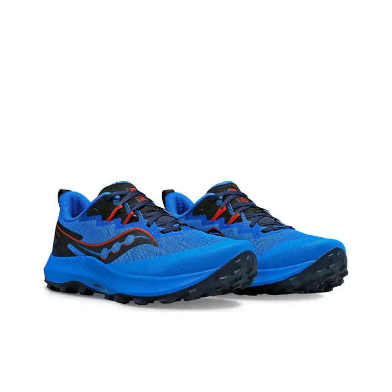 Saucony PEREGRINE 14 Anti-Slip Wear-Resistant Low-Top Trail Running Running Shoes Men's Blue-2