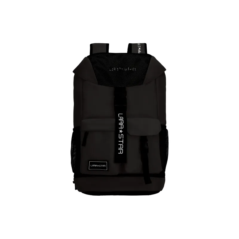 LARA STAR Fabric Backpack Gym Bag Large Size Men's Black-0