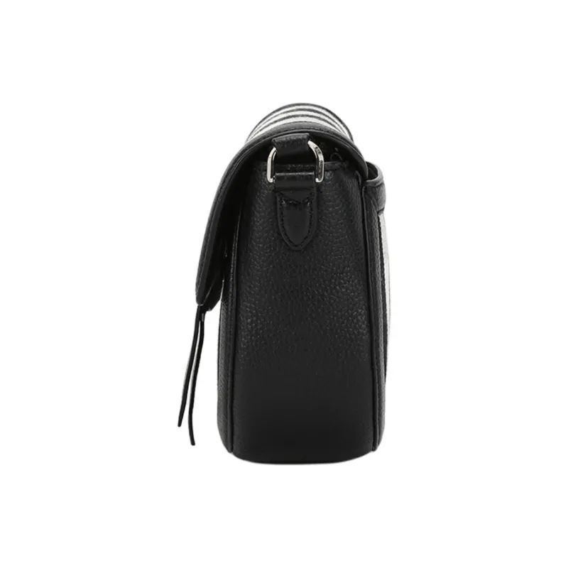 Kate Spade Fabric, Cow Leather Saddle Bag, Crossbody Bag, Shoulder Bag Medium Size Women's Black Ecru-2