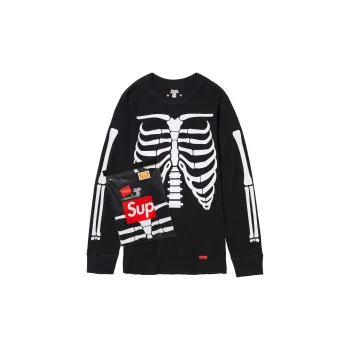 Supreme Hanes Bones Thermal Crew 1 Pack Woodland Camo