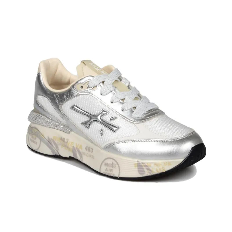 PREMIATA TIMELESS TRAINERS MOERUND 6993 Low Top Casual Shoes Women's Silver-2