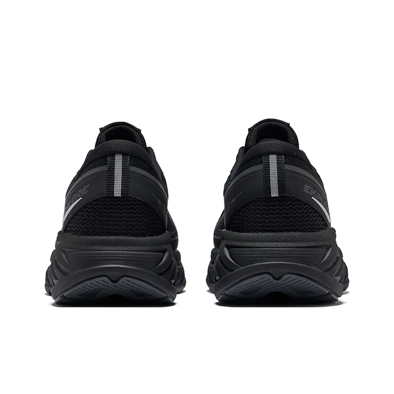 Erke Rebound Lightweight Low Top QiTian Technology Running Shoes Men's Jet Black-3
