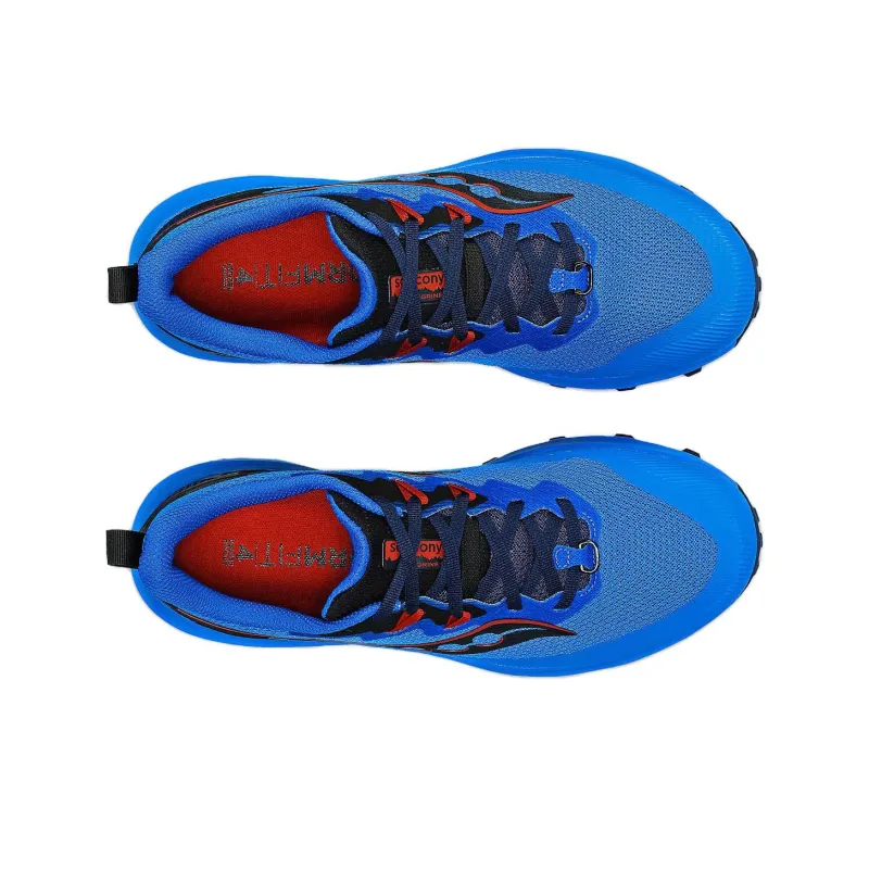 Saucony PEREGRINE 14 Anti-Slip Wear-Resistant Low-Top Trail Running Running Shoes Men's Blue-3
