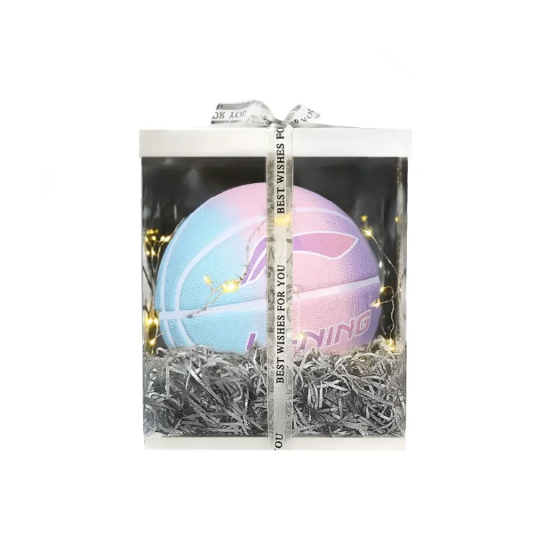 LiNing Rubber Basketball Purple Pink Green Gradient Size 7 Ball Training Unisex-8