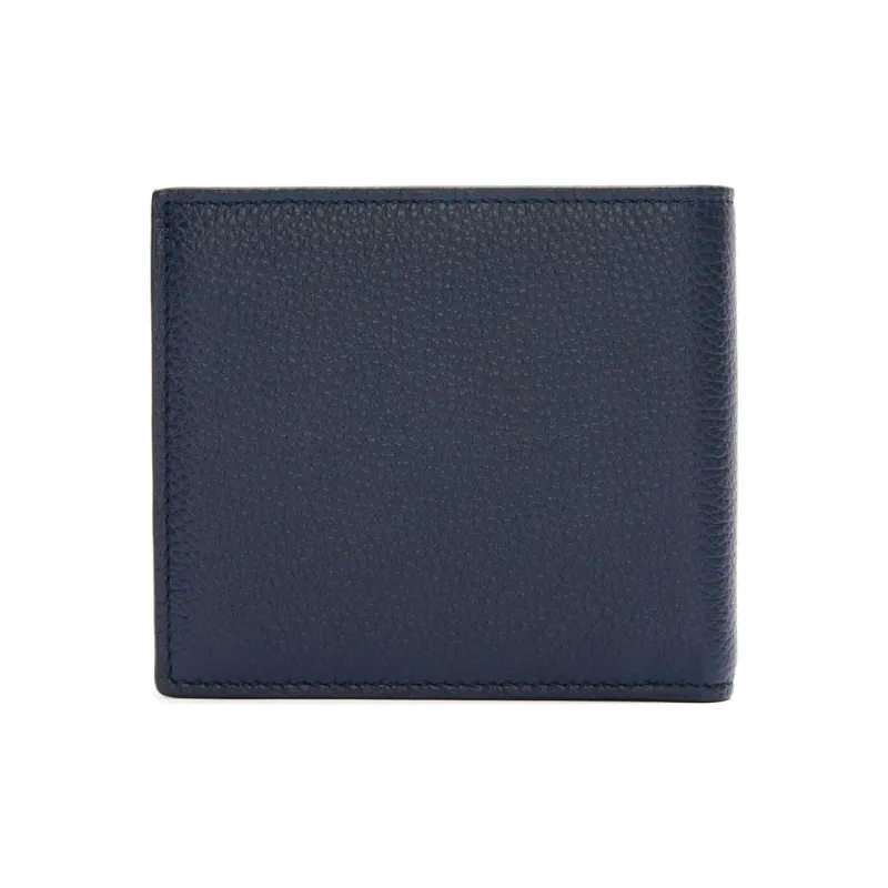 LOEWE Grain Calfskin Wallet Men's Marine Blue-3