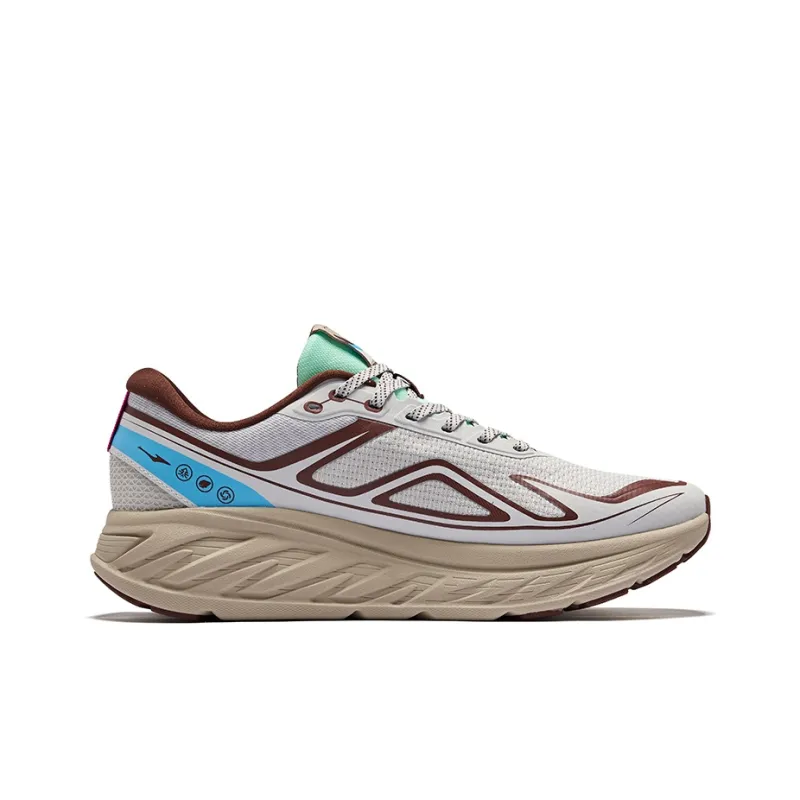 Erke Rebound Lightweight Low Top QiTian Technology Running Shoes Men's Cloud Mist Gray Cyan Willow Color-1