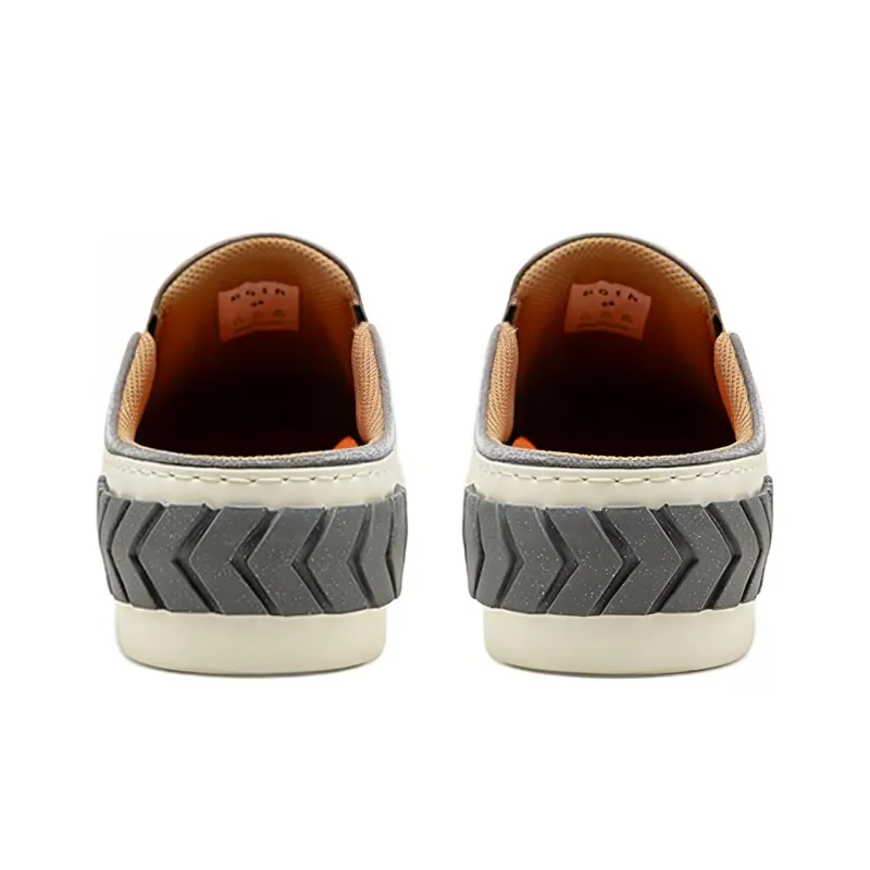 Both Tyres Slip Resistant Closed Toe Slippers Unisex Gray-4