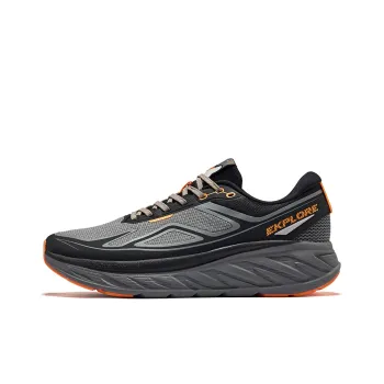 Erke Lightweight Rebound Low Top QiTian Technology Running Shoes Men's Carbon Gray With Solid Black