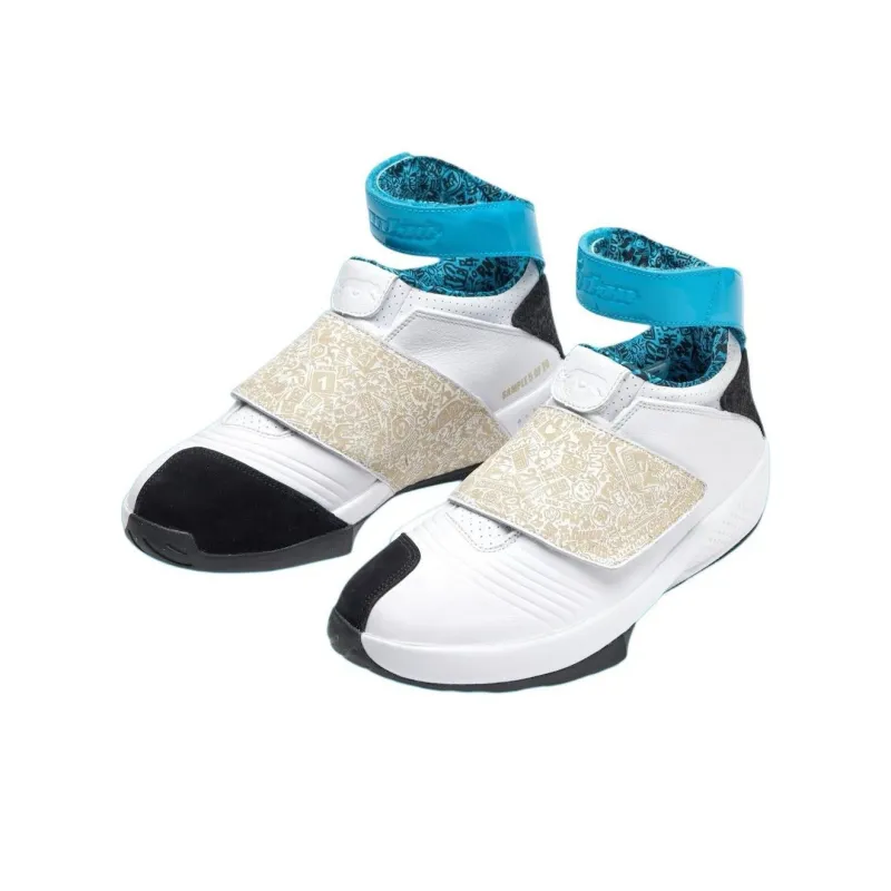 Jordan Air Jordan 20 Anti-Slip Wear-Resistant High-Top Vintage Basketball Shoes Unisex White-1