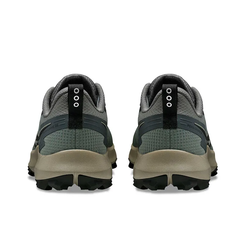 Saucony PEREGRINE 14 Shock Absorbers With Slip Resistant Features Low Top Running Shoes Men's Gray Green-4