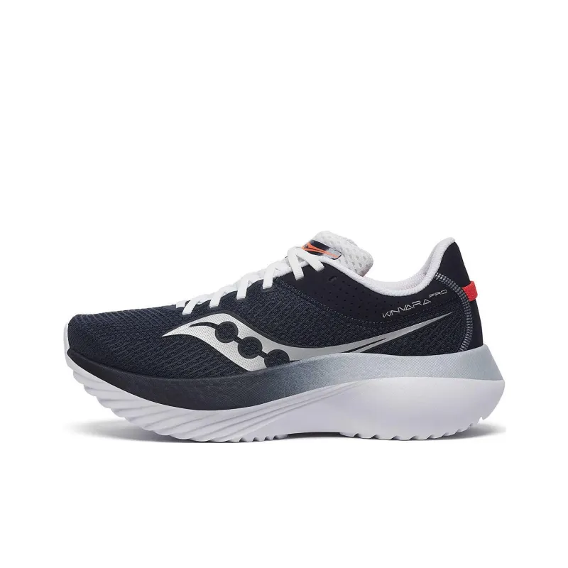 Saucony Kinvara Pro Anti Slip Wear Resistant Low Top Running Shoes Men's Black White-0