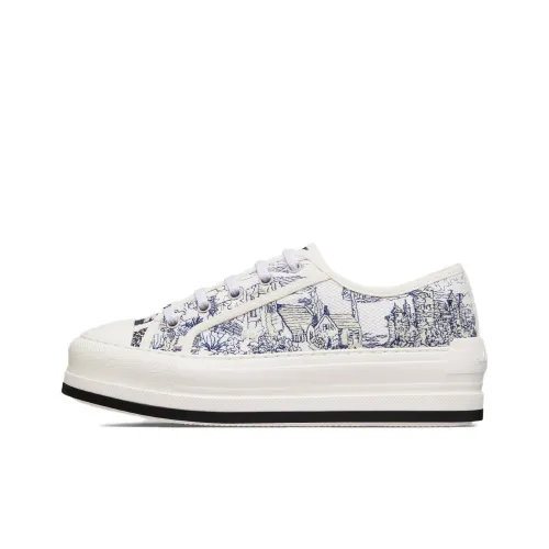 DIOR Walk'n'Dior Platform Shoes Low Top Skateboard Shoes Women's Dark Blue