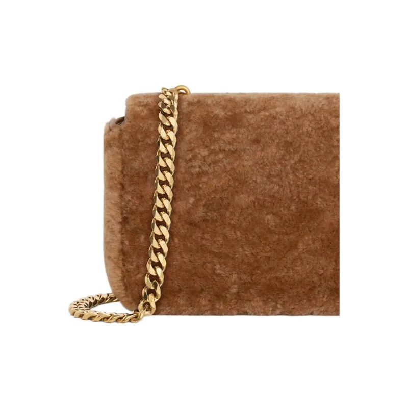 CELINE Triomphe Loose Shearling Shoulder Bag Handbag Shoulder Bag Women's Camel-4