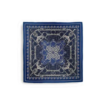 HERMES Silk Scarves Women's Marine Blue