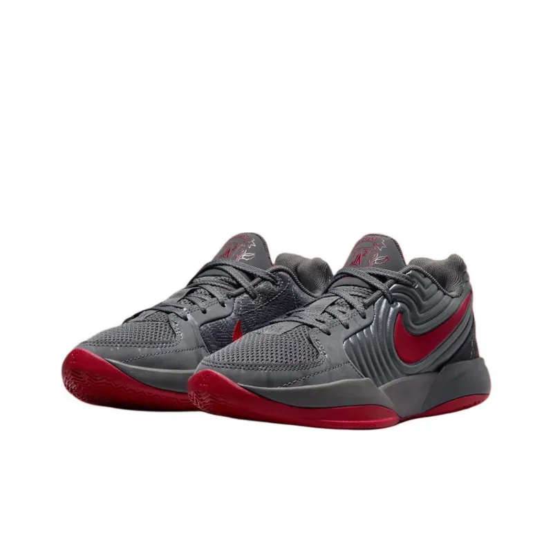Nike Ja 2 Abrasion Resistant Low Top Children's Basketball Shoes Gray Red Unisex-2