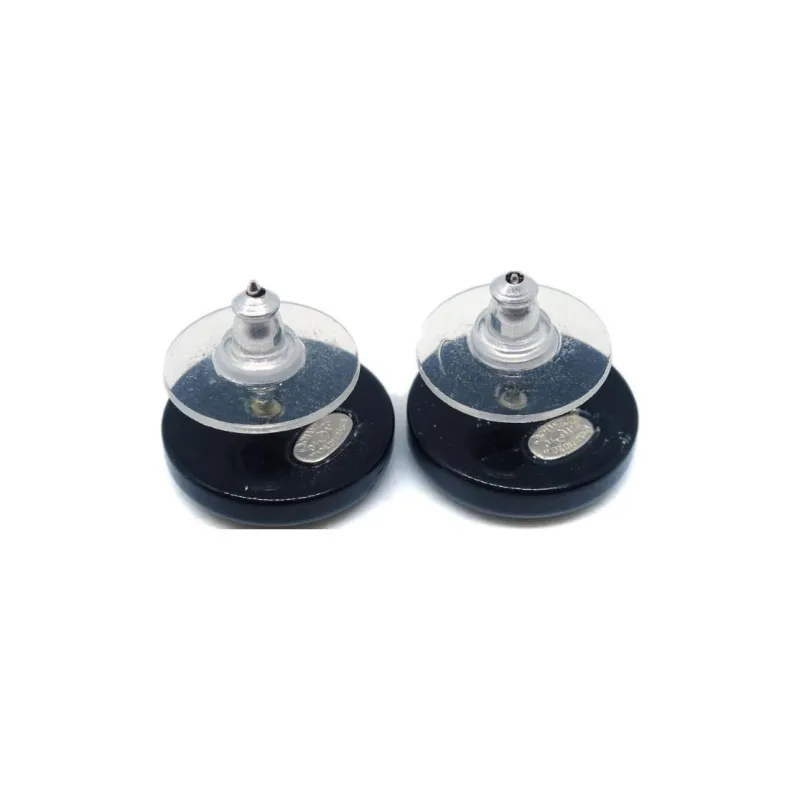 CHANEL 2004 Cc Button Earrings-1
