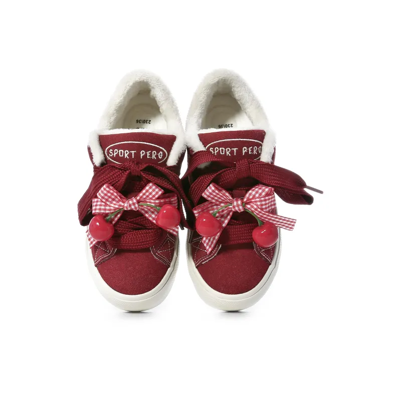 Cob Anti Slip Wear Resistant Low Top Skateboard Shoes Women's Red-3