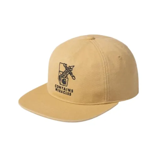 Carhartt WIP Cotton Baseball Caps Unisex Beige Yellow