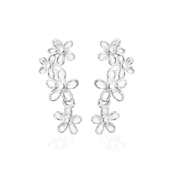 Good Quality S999 Fine Silver Stud Earrings Women's