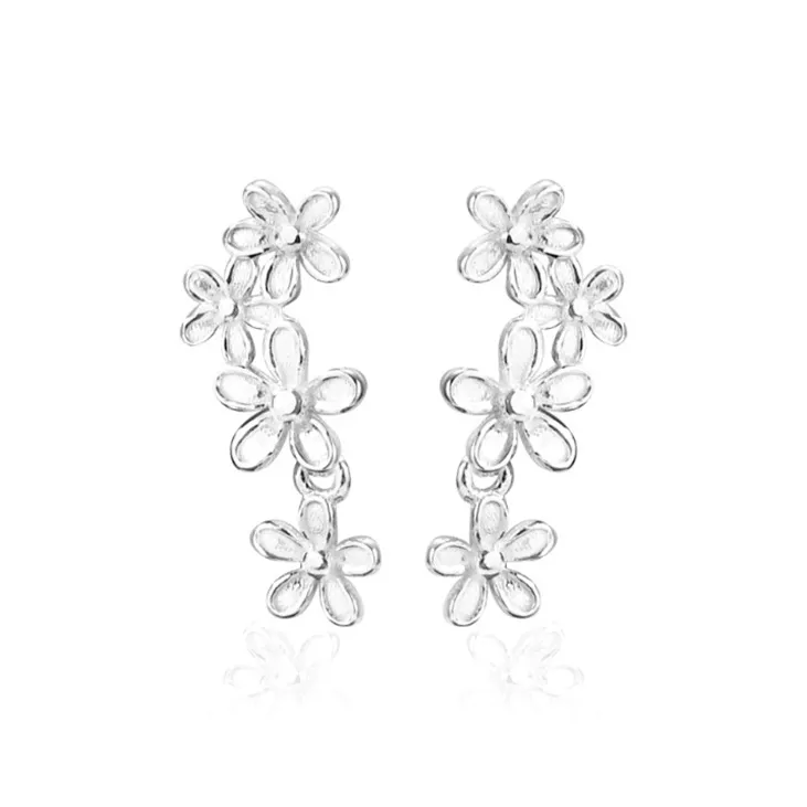 Good Quality S999 Fine Silver Stud Earrings Women's-0