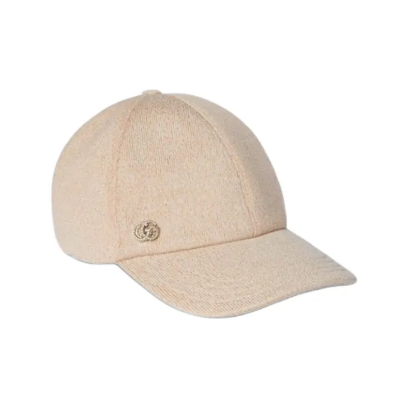 GUCCI Viscose, Gold And Silver Thread, Wool, Crystal Baseball Caps Women's Khaki-1