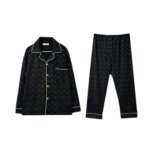 Qiao Ni Tong Pajama Set Men's Premium Black