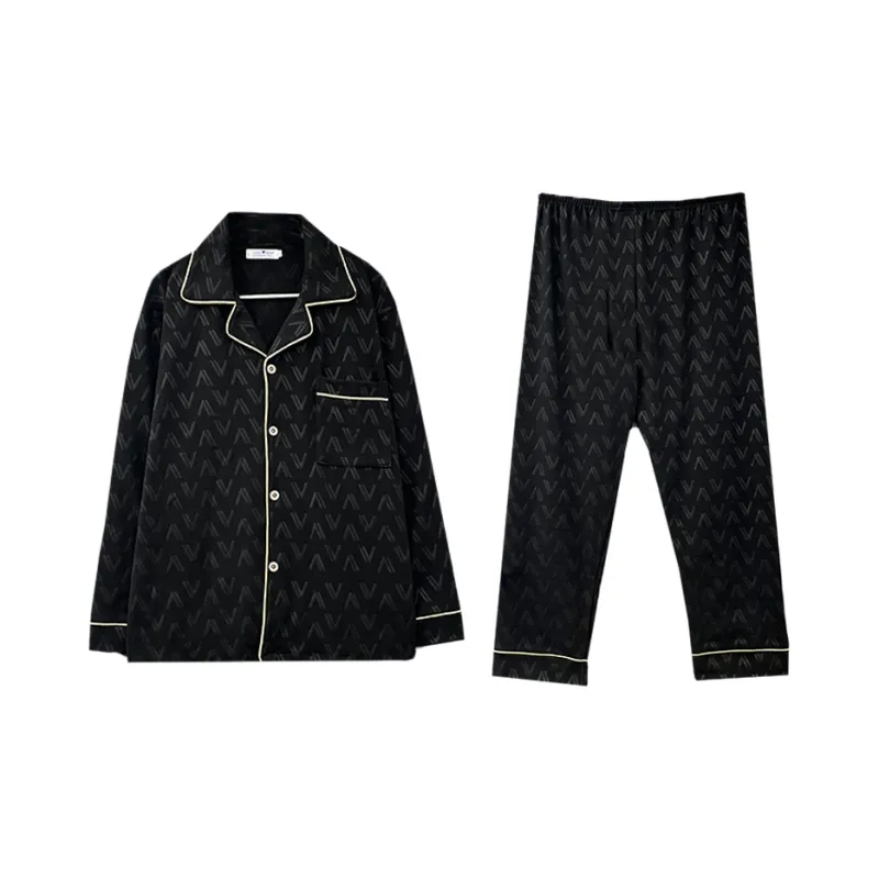 Qiao Ni Tong Pajama Set Men's Premium Black-0